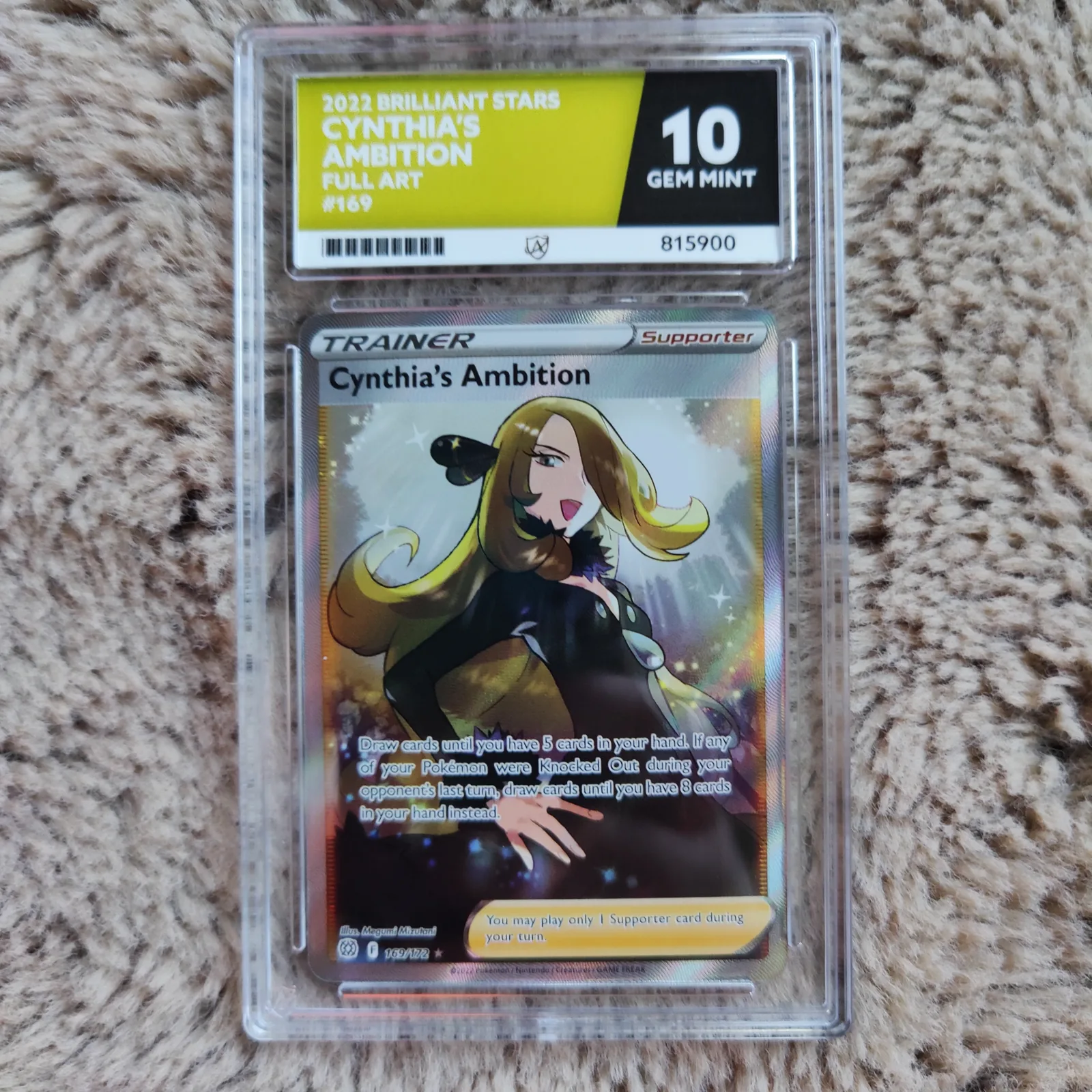 Cynthia’s Ambition 169/172 – Brilliant Stars – ACE 10 Gem Mint