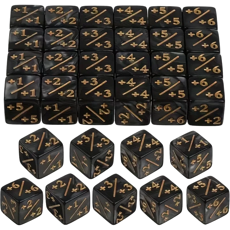 Pearl Black & Gold +1/+1 Counter Dice, image 1